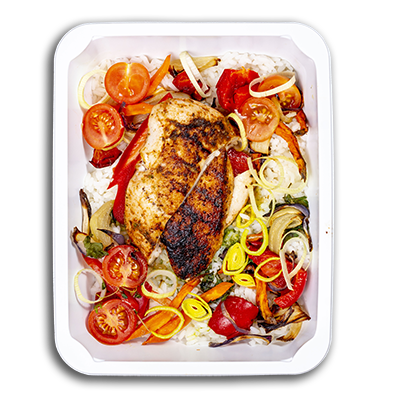 kurczak z ryżem i warzywami